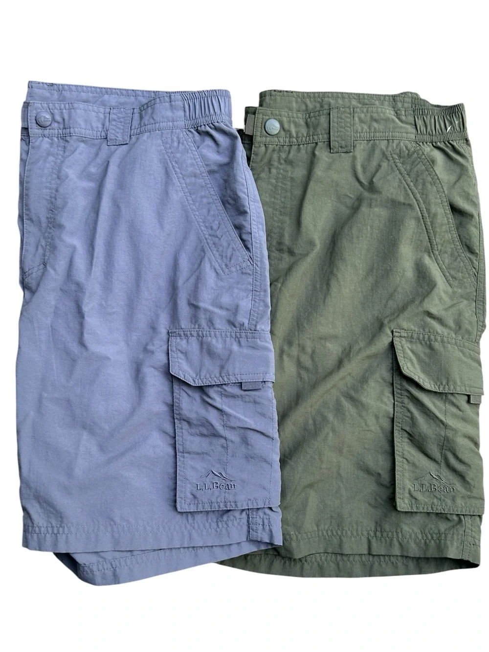 L.L. Bean Lot of 2 Cargo Shorts L Hiking Trail Outdoor Preppy Lightweight